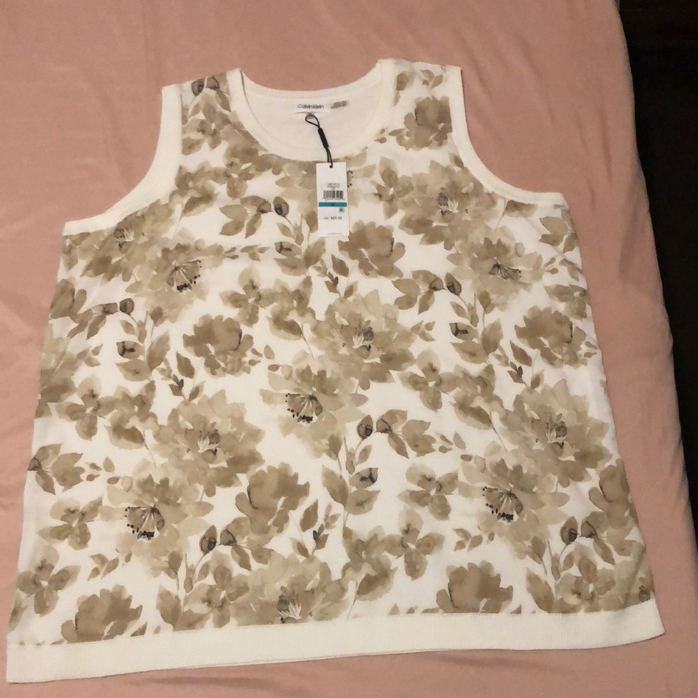 Calvin Klein Floral Sleeveless Blouse